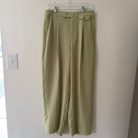 New Madewell Green Bleached Olive The Rosedale High-Rise Straight Pant in Crepe - Picture 6 of 6